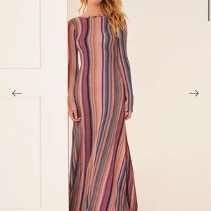 Something Navy Lurex Striped Reversible Dress